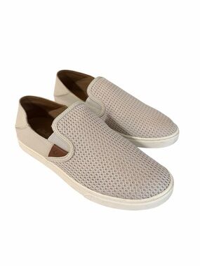 OluKai Pehuea Breathable Slip-On Shoes Tapa Cream Size Women’s 9
